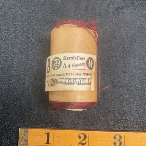 WWII Nazi cotton thread spool with RZM A4 marking.