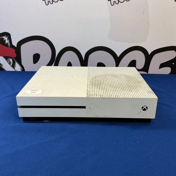 Used Xbox One S 1TB gaming console in grey.