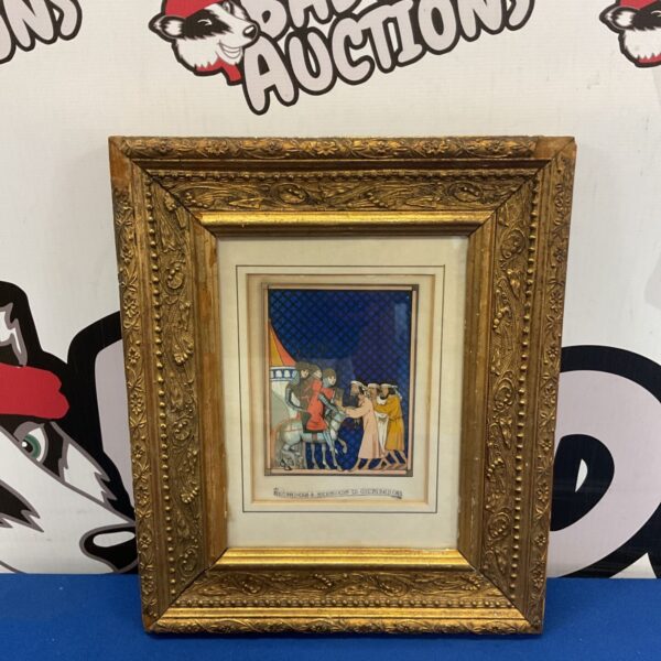 Antique 19th-century painting of crusaders and Saracens in conversation.