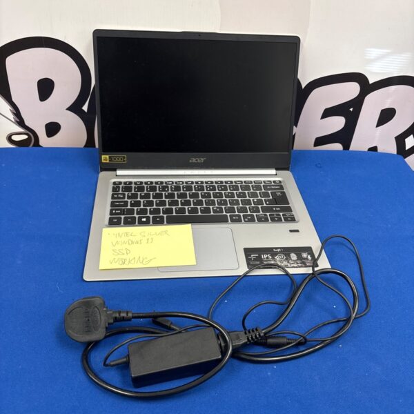 Acer Swift SF114-32 laptop with charger for auction.
