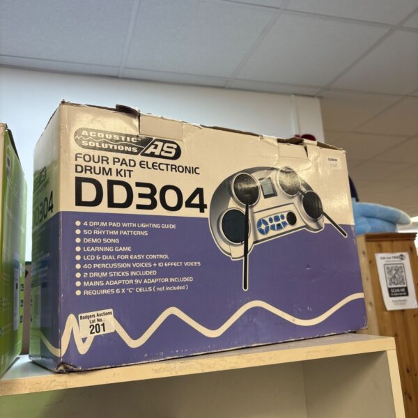 Acoustic Solutions DD304 electronic drum kit in original box.