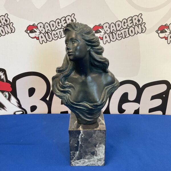 Vintage bronze Camille bust sculpture by Alice Heath.
