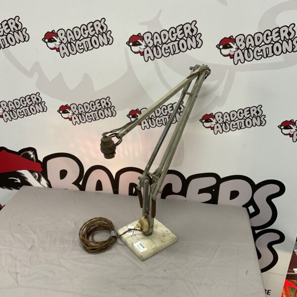 Antique engineers desk lamp for restoration with adjustable arm.