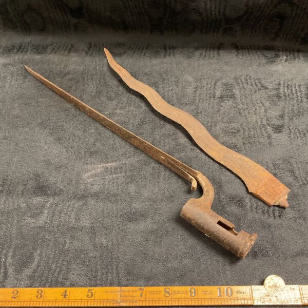 Antique iron socket bayonet for Brown Bess musket or Keris blade.