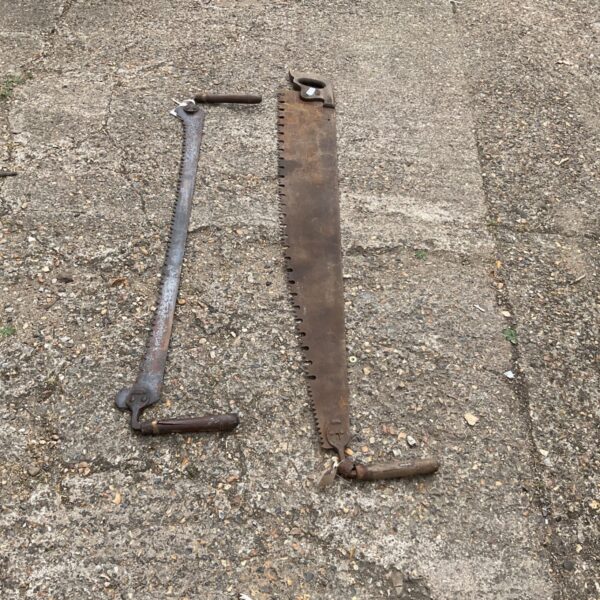 Antique wood saw from Wycombe Museum, vintage woodworking tool.