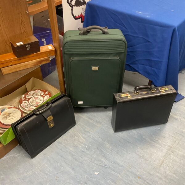 Vintage Antler suitcase set with two matching briefcases.