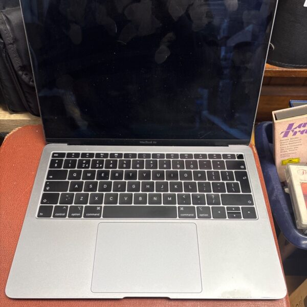 Silver Apple MacBook Air A1932 laptop, showing the screen and keyboard.