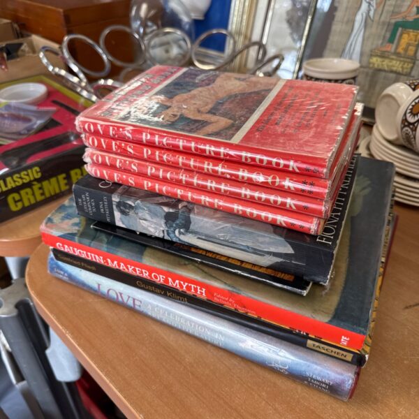Bundle of vintage art reference books including Gauguin and Love’s Picture Book.