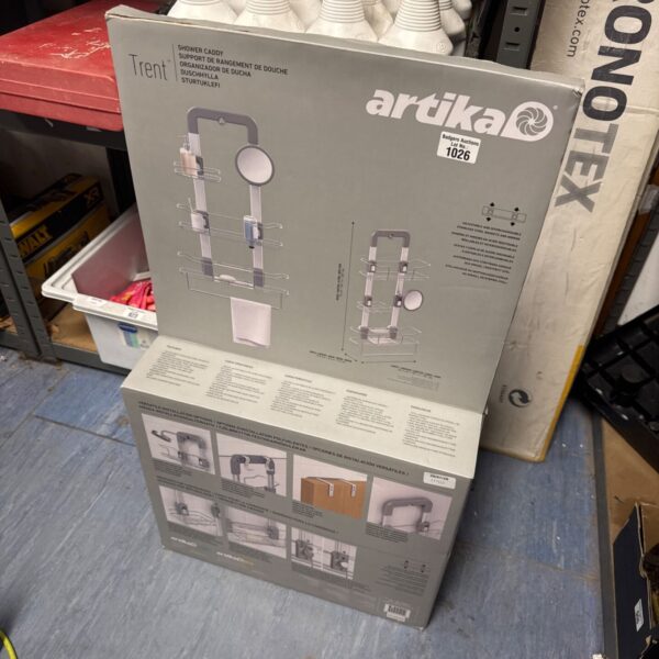 Artika Trent shower caddy in original packaging, model 1026.