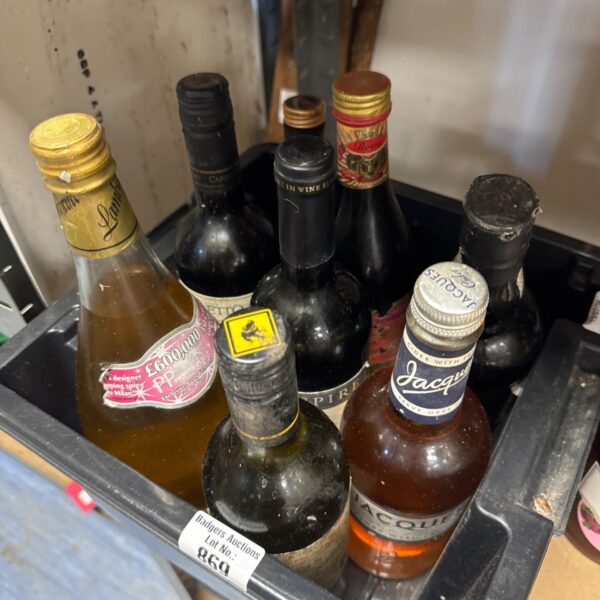 Assorted miniature alcohol bottles from a house clearance collection.