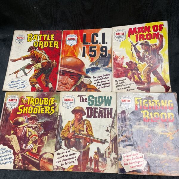 Vintage Battle Picture Library magazine cover, 1960s war comic.