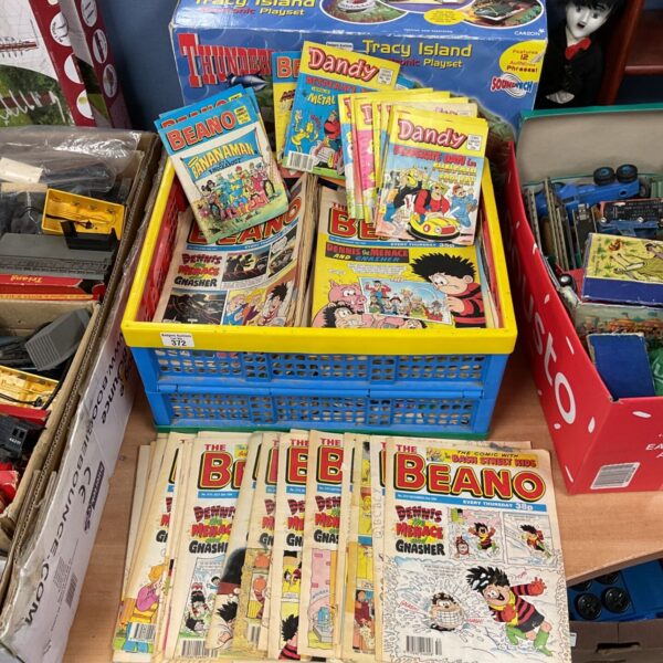 Large collection of vintage Beano and Dandy comics for collectors.