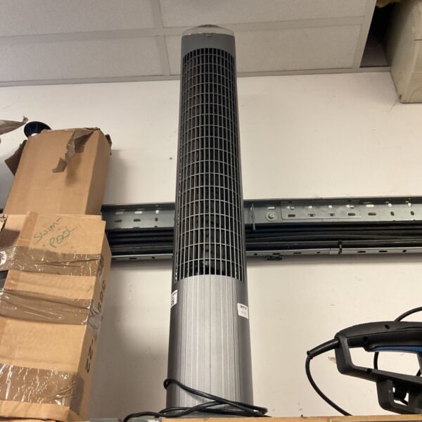 Vintage Bionaire tower fan model 1201 for cooling and display.