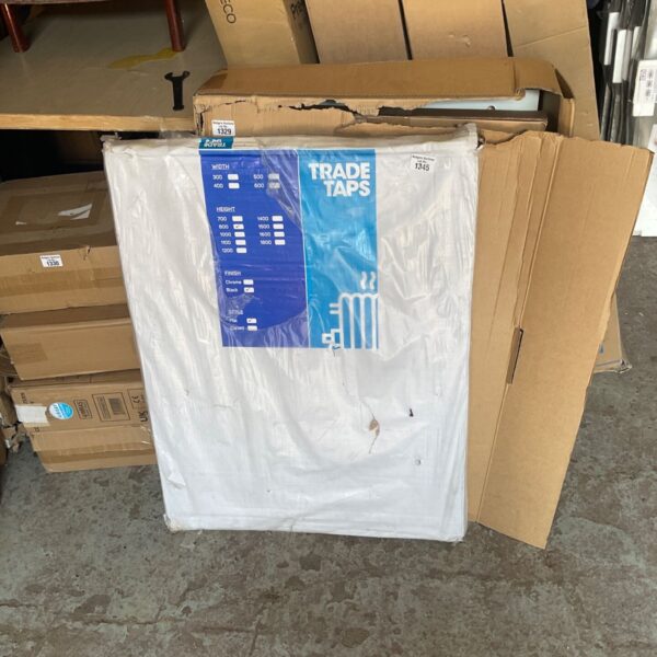 Black flat panel radiator measuring 600x800mm for central heating.