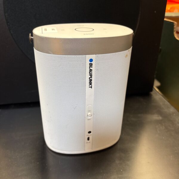 Tall Blaupunkt DPS wireless speaker for home audio.