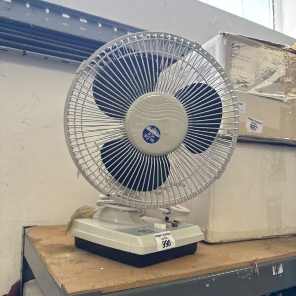 Small blue Ice desk fan, model 99T, for sale.