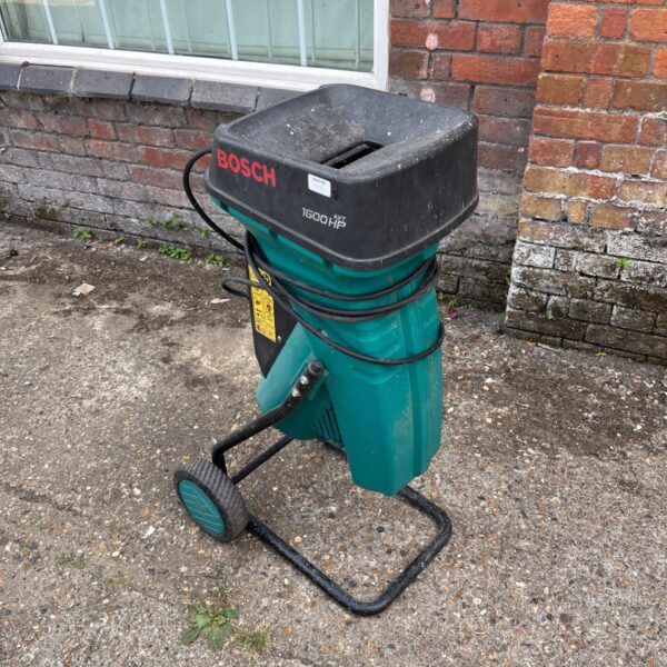 Bosch AXT 1600 garden shredder for processing garden waste.
