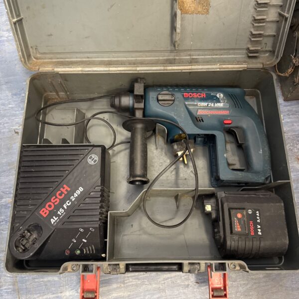 Bosch GBH 24 VRE cordless hammer drill in carrying case.