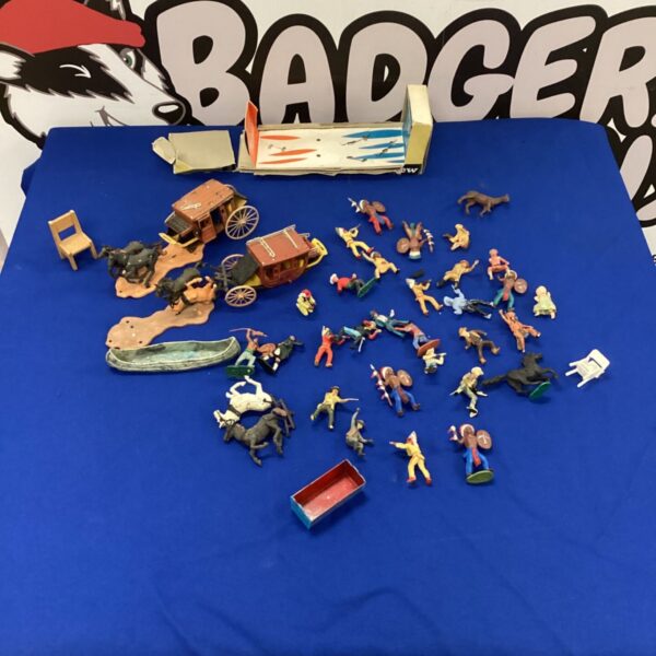 Vintage Britains Cowboys and Indians set in original box.