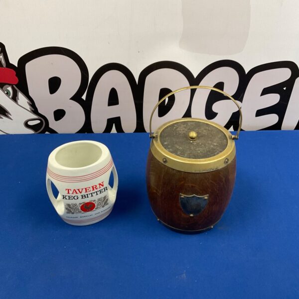 Vintage Burleigh Ware Tavern water jug and biscuit barrel set.