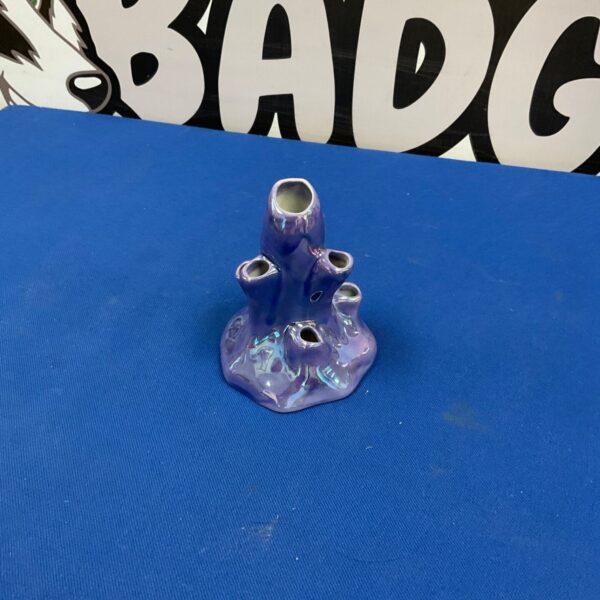 Vintage Carlton Ware posy vase with iridescent purple glaze.