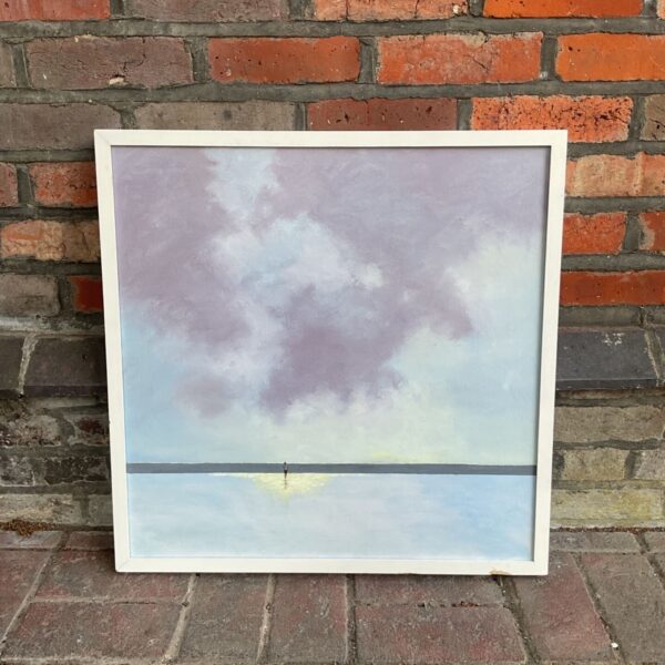 Celia Driscoll beach painting, a serene 20th-century coastal seascape.