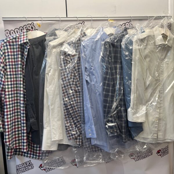 Charles Tyrwhitt shirt lot, classic fit men's shirts with patterns.