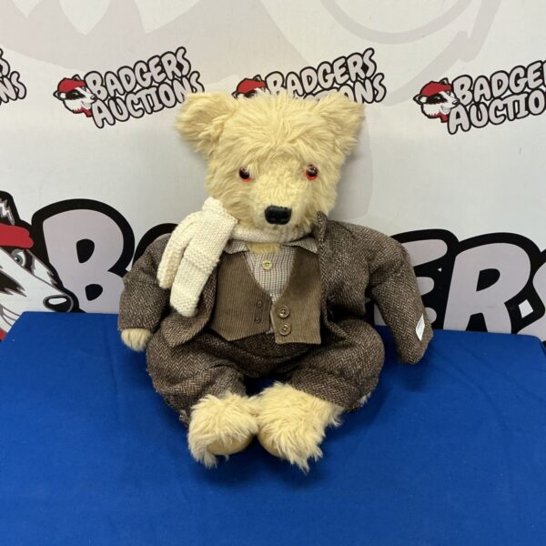 Vintage Chiltern Bear wearing a tweed suit.