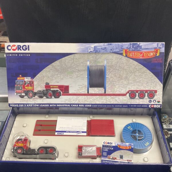 Corgi Volvo F89 low loader with Wynn's livery and cable reel.