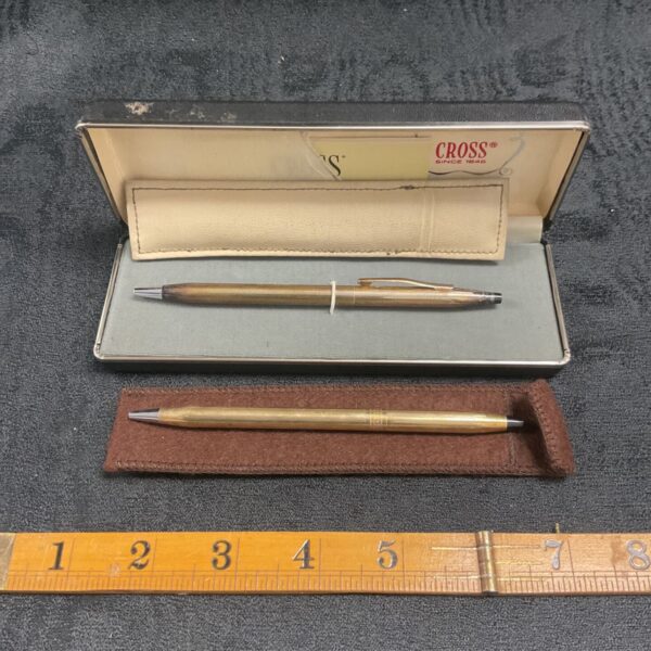Vintage Cross 925 silver pen and gold plated pen in box.