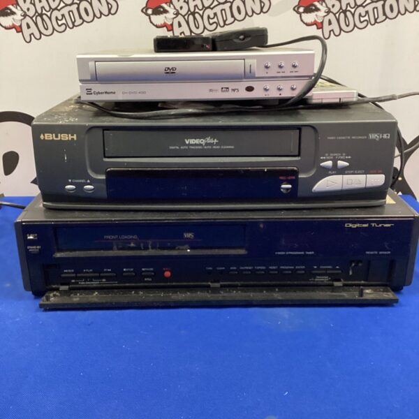 Vintage Cyberhome DVD player and Bush Alba VHS players lot.