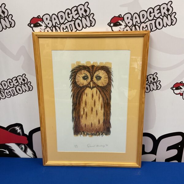 Signed David Harding limited edition owl print for art collectors.