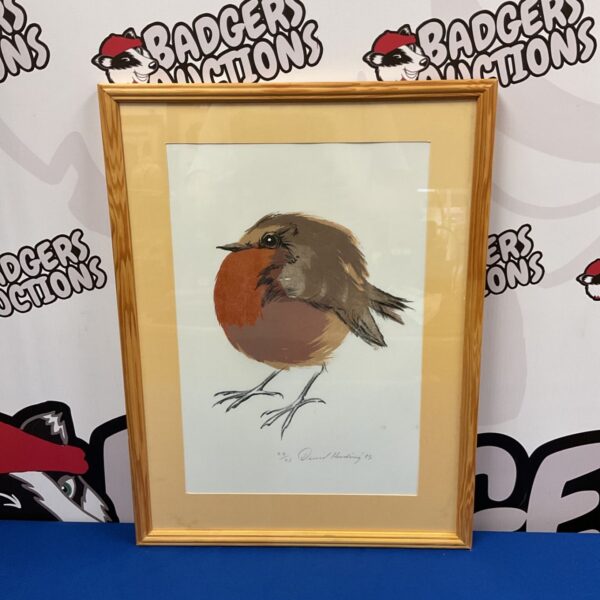 Signed David Harding limited edition print of a robin.