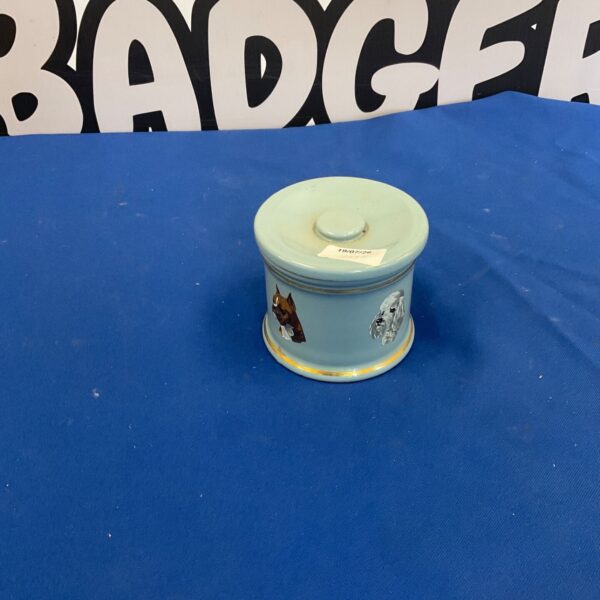 Vintage Denby Pittery dog pot, charming collectible pottery.