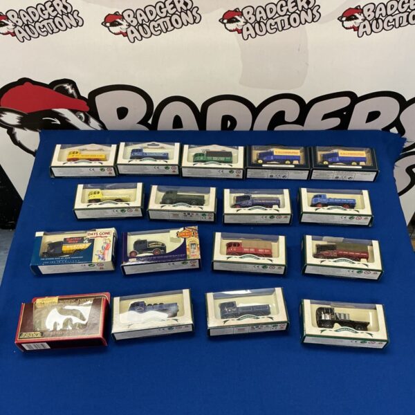 Diecast model car collection featuring Matchbox and Lledo vehicles.