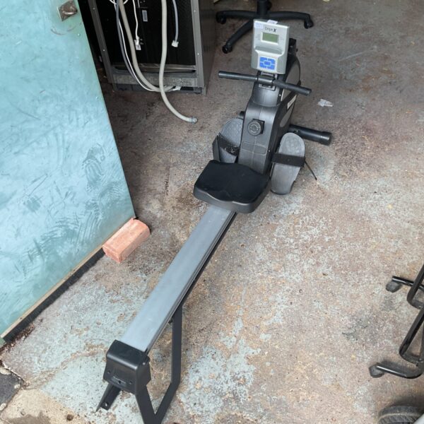 Black DripeX rowing machine for indoor fitness and exercise.