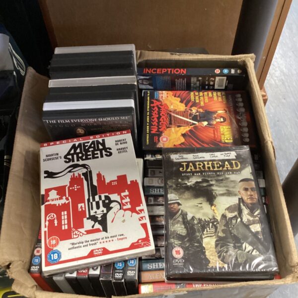 DVD collection featuring Mean Streets and Jarhead movies.