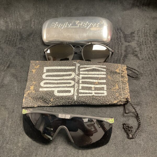 Vintage sunglasses lot featuring Eagle Eyes and Killer Loop.