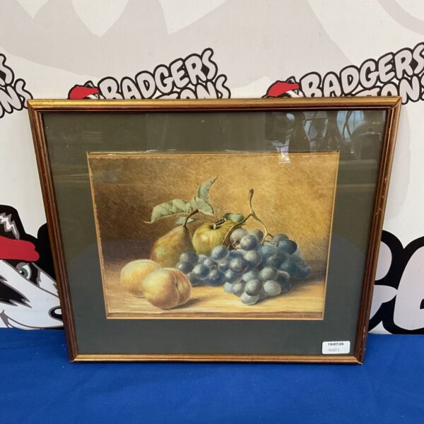 Antique Edward Barnard watercolour still life painting of fruit.