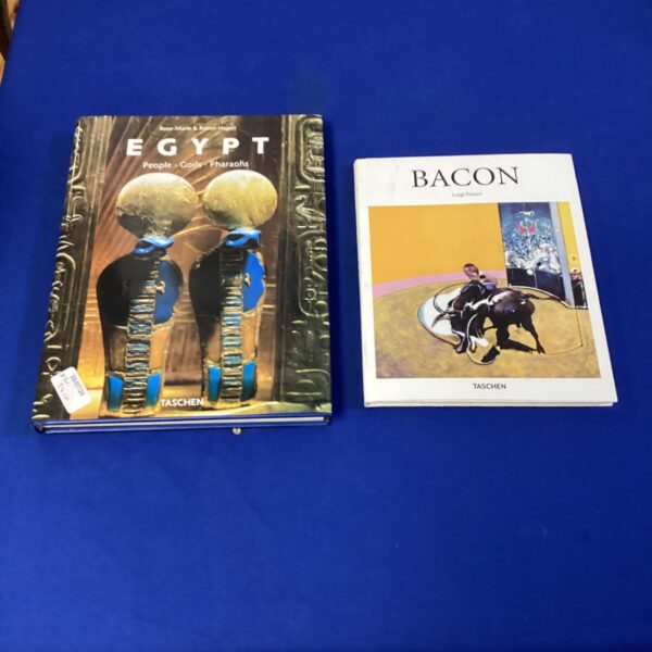 Two art books, Egypt and Bacon, from Taschen and Luigi Ficacci.