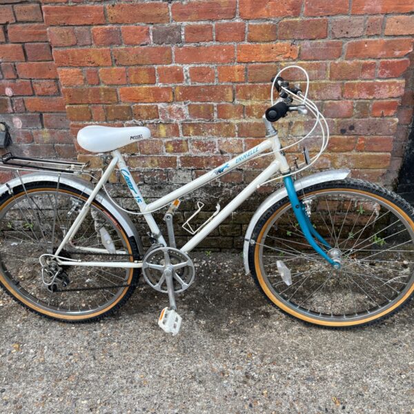 Vintage Emmelle Coutor ladies bicycle with blue forks.