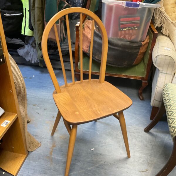 Vintage Ercol Windsor chair made of ash wood.