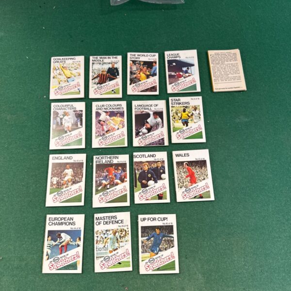 Full set of vintage Esso Squelchers collectors booklets, 1970s football memorabilia.