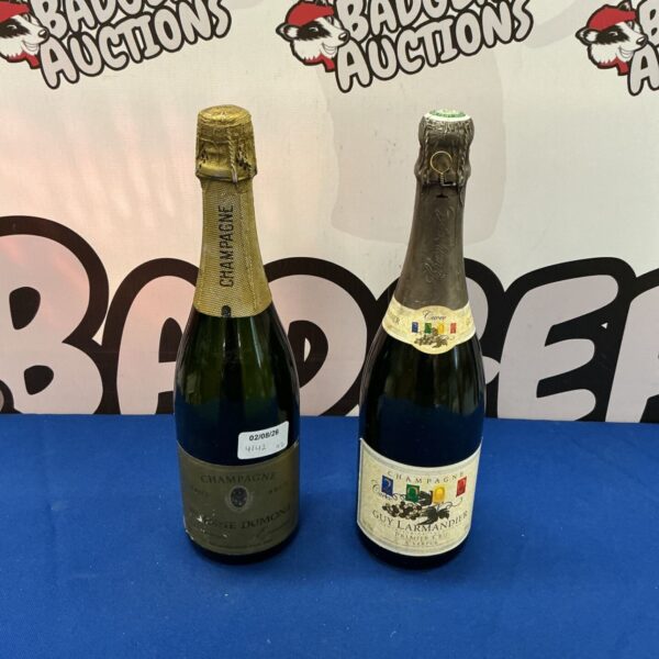 Vintage Champagne bottles from Etienne Dumont and Guy Larmandier.