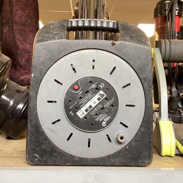 Close-up of a 50-metre extension cable reel.