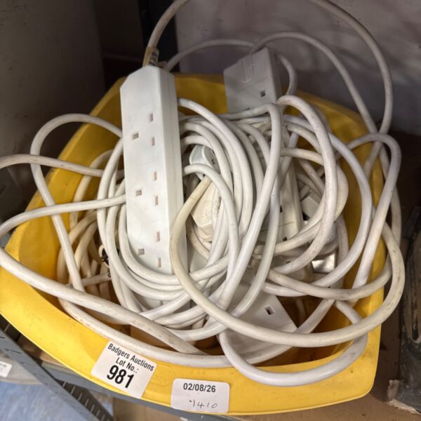 Bundle of used extension leads for DIY projects.