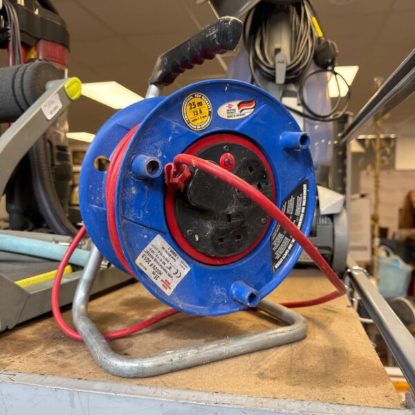 German made 25m three gang extension reel in used condition.