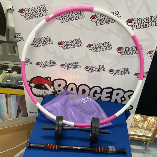 Colourful fitness hoop for core workouts and exercise.