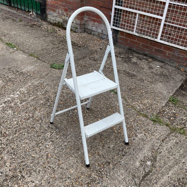 Aluminium folding step ladder for household use.