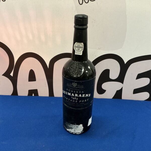 Bottle of Fonseca Guimaraens 1984 Vintage Port wine.